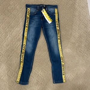 Girls Jeans with Yellow Stripes